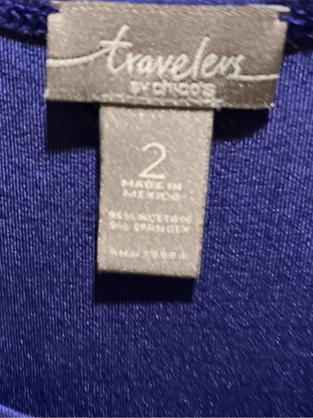 75. WOMENS CHICO’S TRAVELERS 2/L DETAIL TOP - Picture 2 of 4